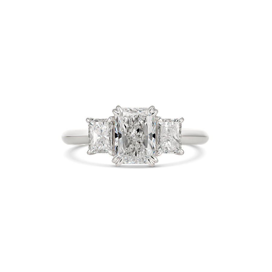 Hot Rocks® Collection Radiant Cut Three Stone Diamond Engagement Ring | White Gold