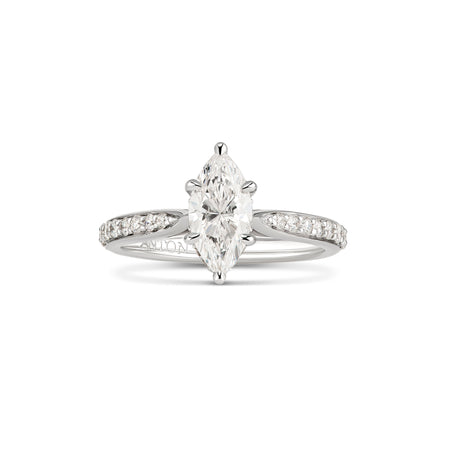 Classic Taylor Marquise Cut Diamond Engagement Ring | 18K White Gold