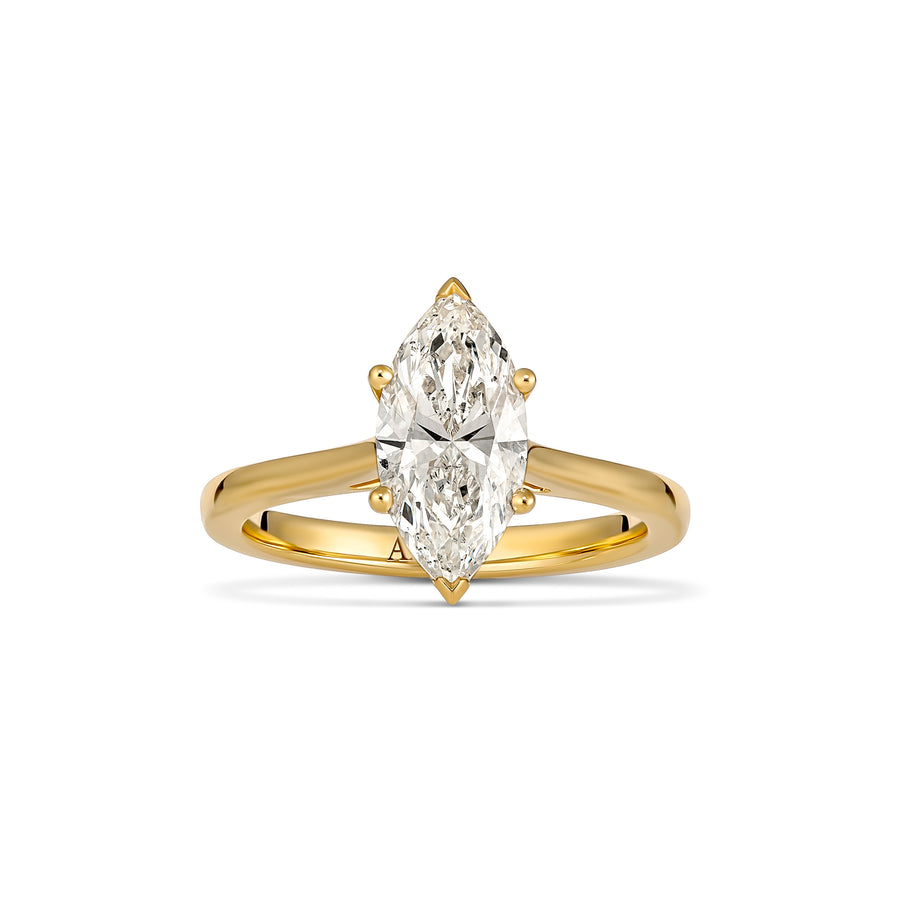 Classic Engagement Marquise Cut Diamond Ring | Yellow Gold