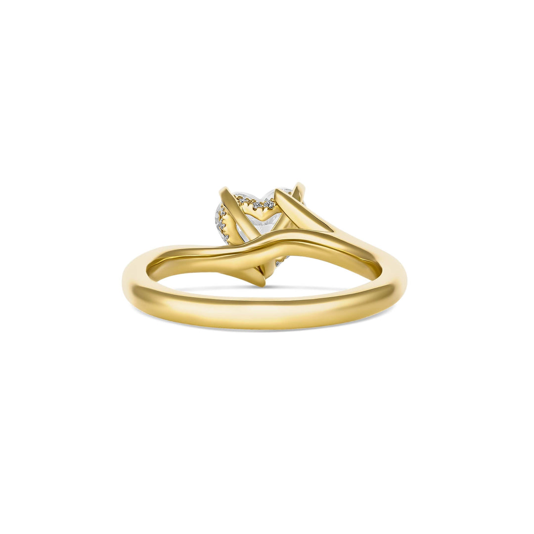 10k Yellow Gold Diamond Heart “MOM” Ring – Unique Mother’s Jewelry With Genuine Diamond - View #4