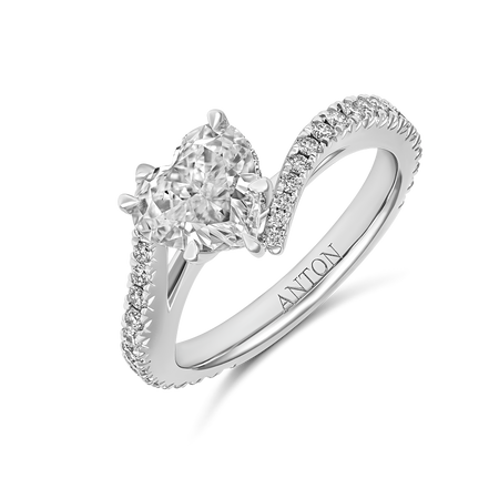 Claudette Heart Solitaire Engagement Ring | Platinum