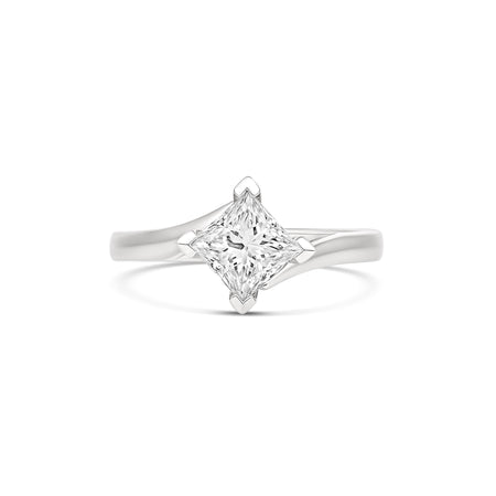 Classic Claudette Princess Cut Diamond Engagement Ring | Platinum