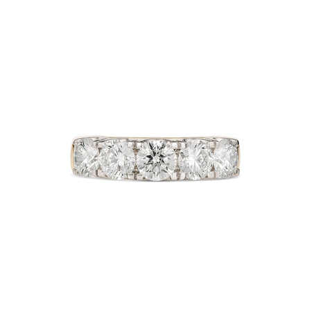 Wedding Vivid Round Brilliant Cut Diamond Eternity Band | Yellow Gold