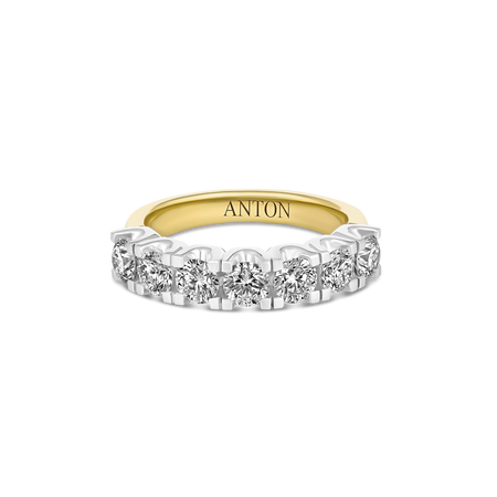 Riviera Vivid 7-Stone Diamond Ring | 18K Yellow Gold And Platinum