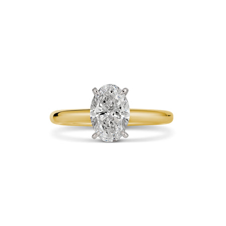 Classic Crawford Oval Cut Diamond Engagement Ring | 18K Yellow Gold