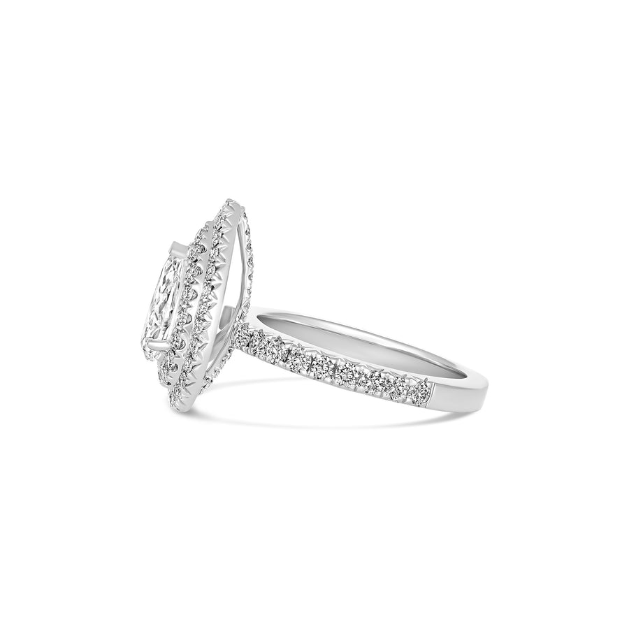 Classic Minelli Pear Cut Diamond Engagement Ring | Platinum