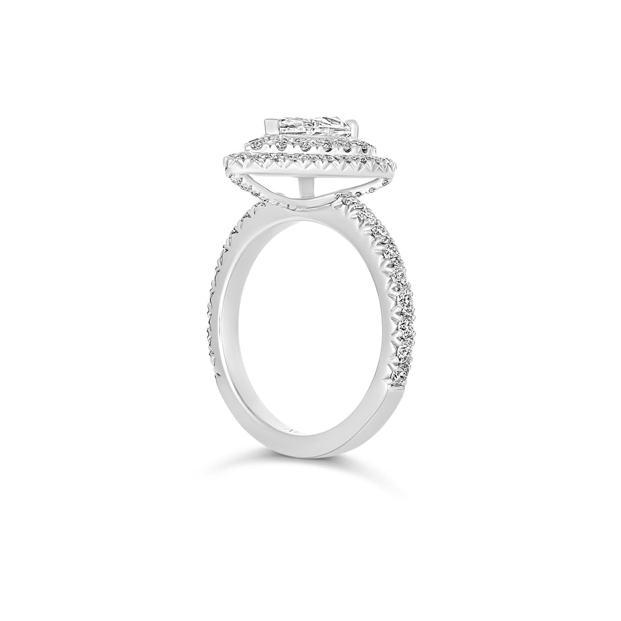 Classic Minelli Pear Cut Diamond Engagement Ring | Platinum