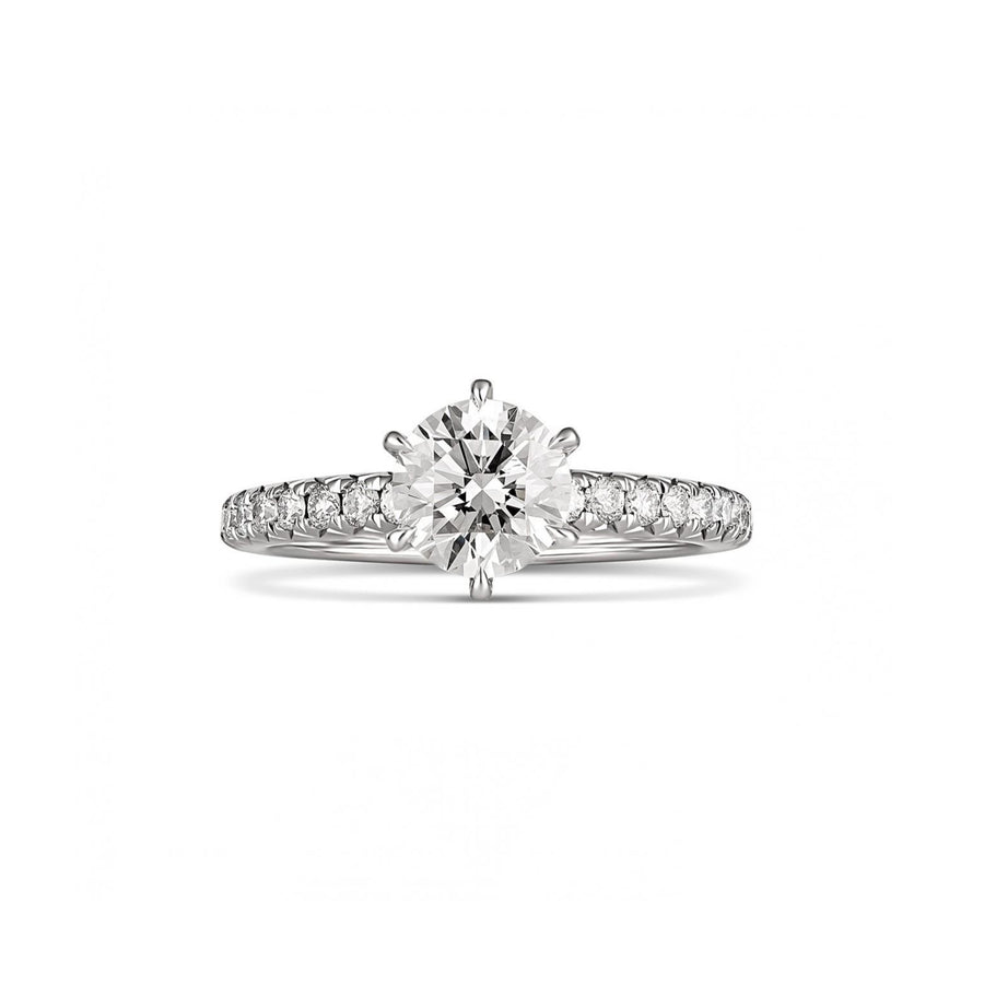 Classic Monroe Round Brilliant Cut Diamond Engagement Ring | Platinum