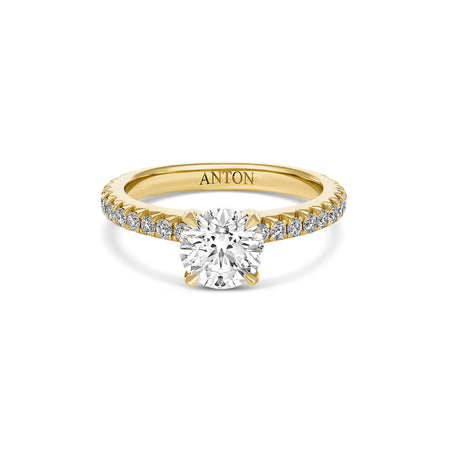 Classic Crawford Round Brilliant Cut Diamond Engagement Ring | 18K Yellow Gold