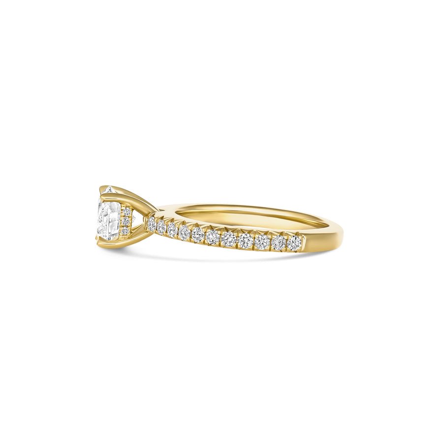 Classic Crawford Round Brilliant Cut Diamond Engagement Ring | 18K Yellow Gold