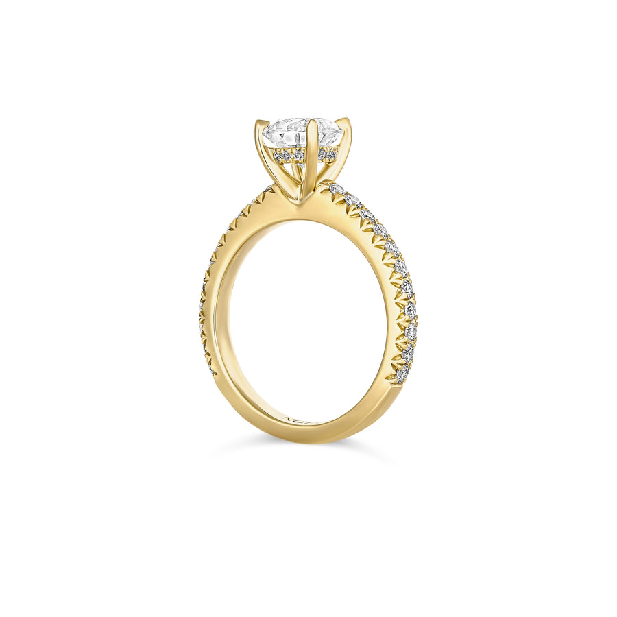 Classic Crawford Round Brilliant Cut Diamond Engagement Ring | 18K Yellow Gold