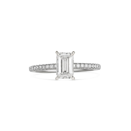 Classic Crawford Emerald Cut Diamond Engagement Ring | Platinum