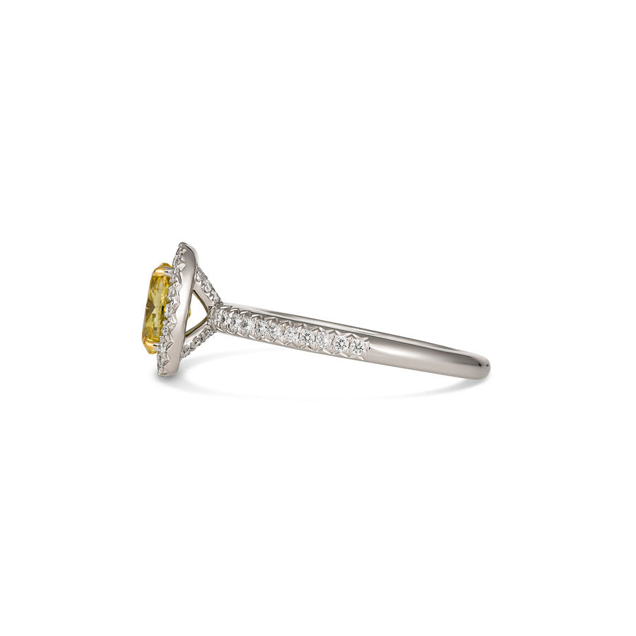 Hello Yellow® Oval Cut Fancy Yellow Diamond Ring | Platinum