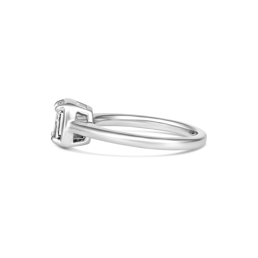 Riviera Luminous Cushion Cut Natural Diamond Ring | 18k White Gold