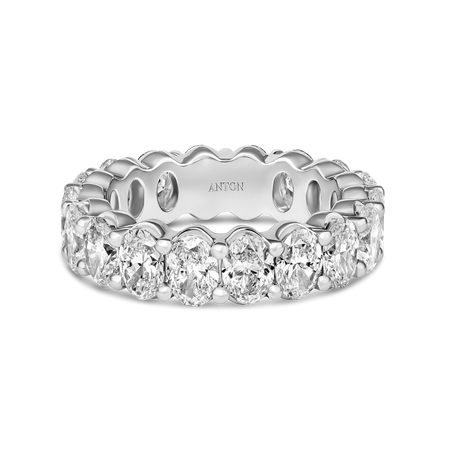 Riviera Vivid Full Eternity Oval Cut Diamond Ring | Platinum