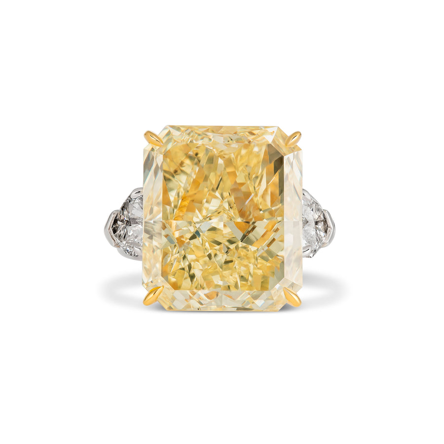 High Jewellery Fancy Yellow Radiant Cut Diamond Ring | Platinum