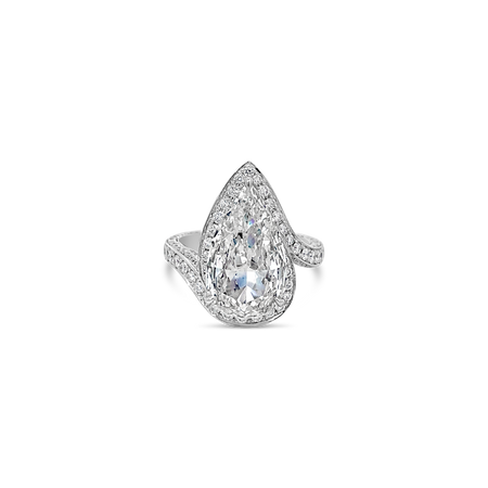 Hot Rocks® Ritz London Pear Brilliant Cut Diamond Ring | Platinum