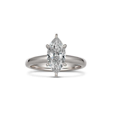 Classic Crawford Marquise Cut Diamond Engagement Ring | 18K White Gold