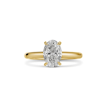 Classic Crawford Oval Cut Diamond Engagement Ring | 18K Yellow Gold