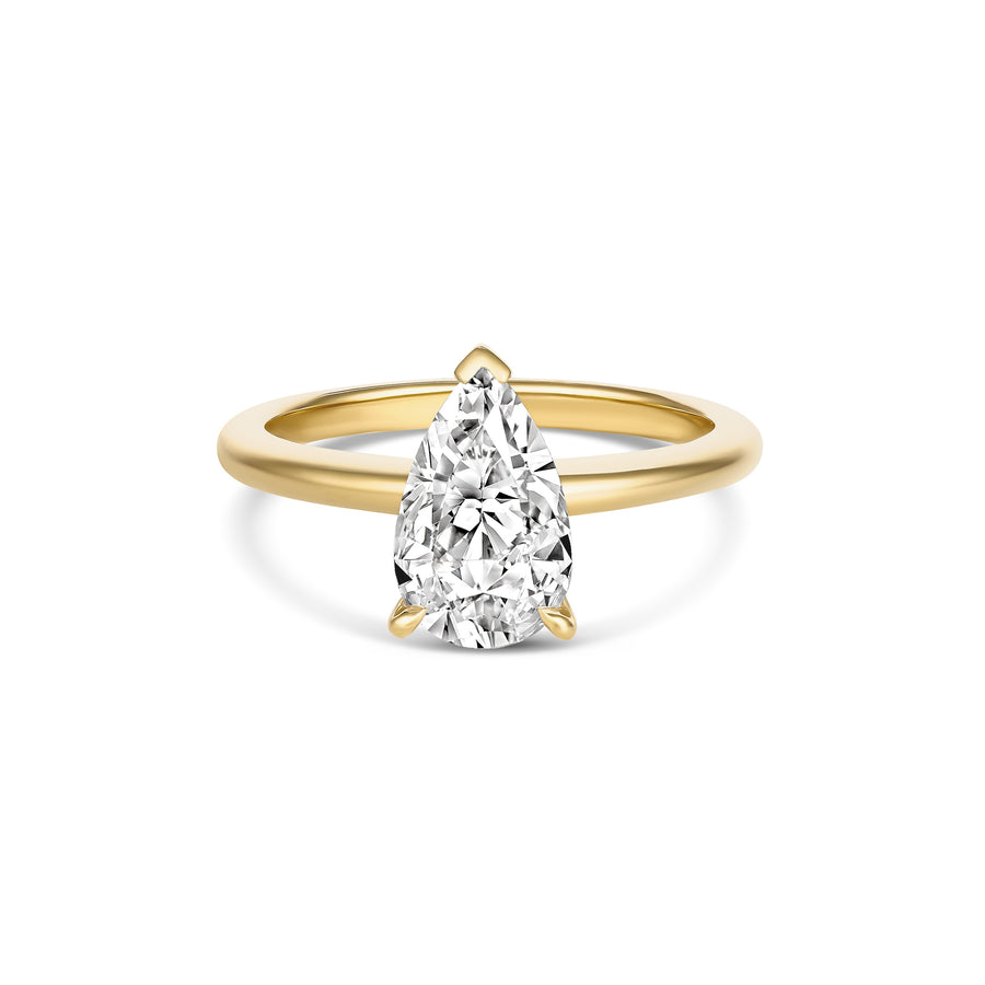 Classic Crawford Pear Cut Diamond Engagement Ring | 18K Yellow Gold