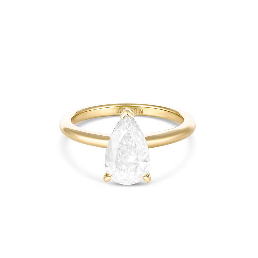 Classic Pear Cut Diamond Engagement Ring | Yellow Gold