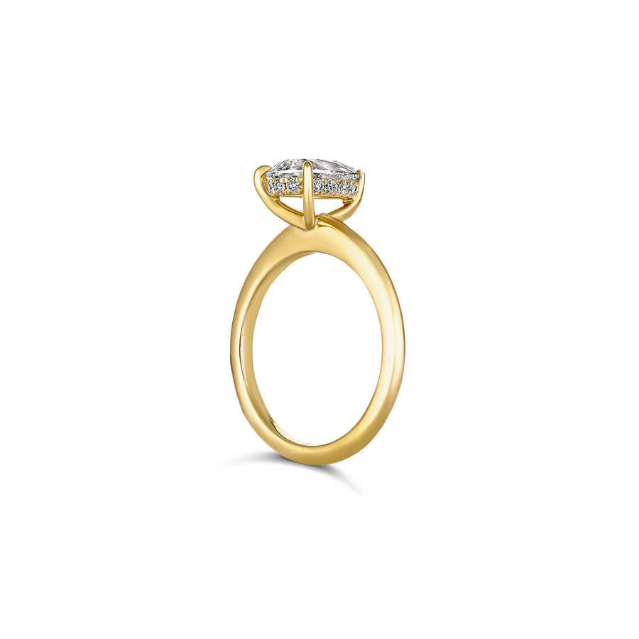 Classic Crawford Pear Cut Diamond Engagement Ring | 18K Yellow Gold