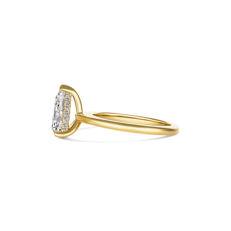 Classic Crawford Pear Cut Diamond Engagement Ring | 18K Yellow Gold