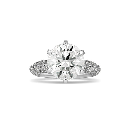 Grandeur Monroe Round Brilliant Cut Diamond Engagement Ring | Platinum