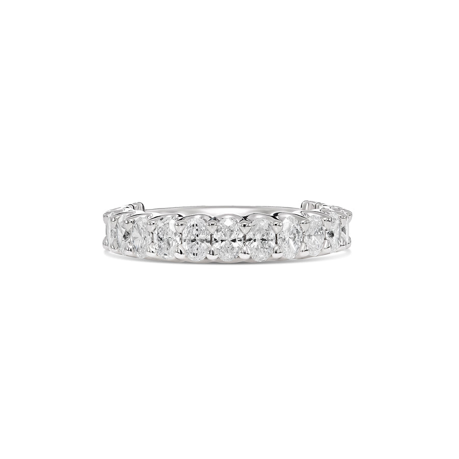 Riviera Oval Cut Half Eternity Diamond Ring | Platinum