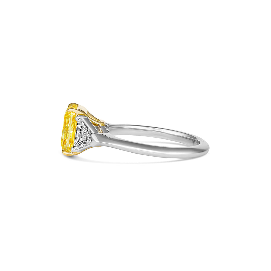 Hello Yellow® Radiant Cut Three Stone Diamond Ring