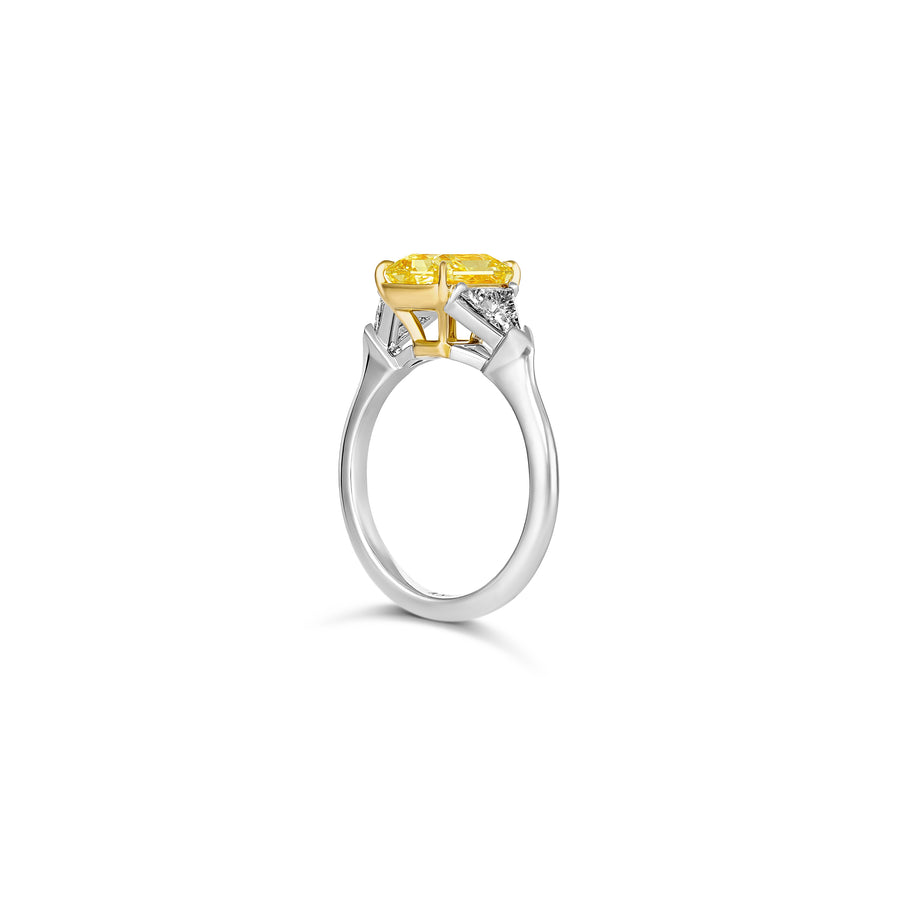 Hello Yellow® Radiant Cut Three Stone Diamond Ring