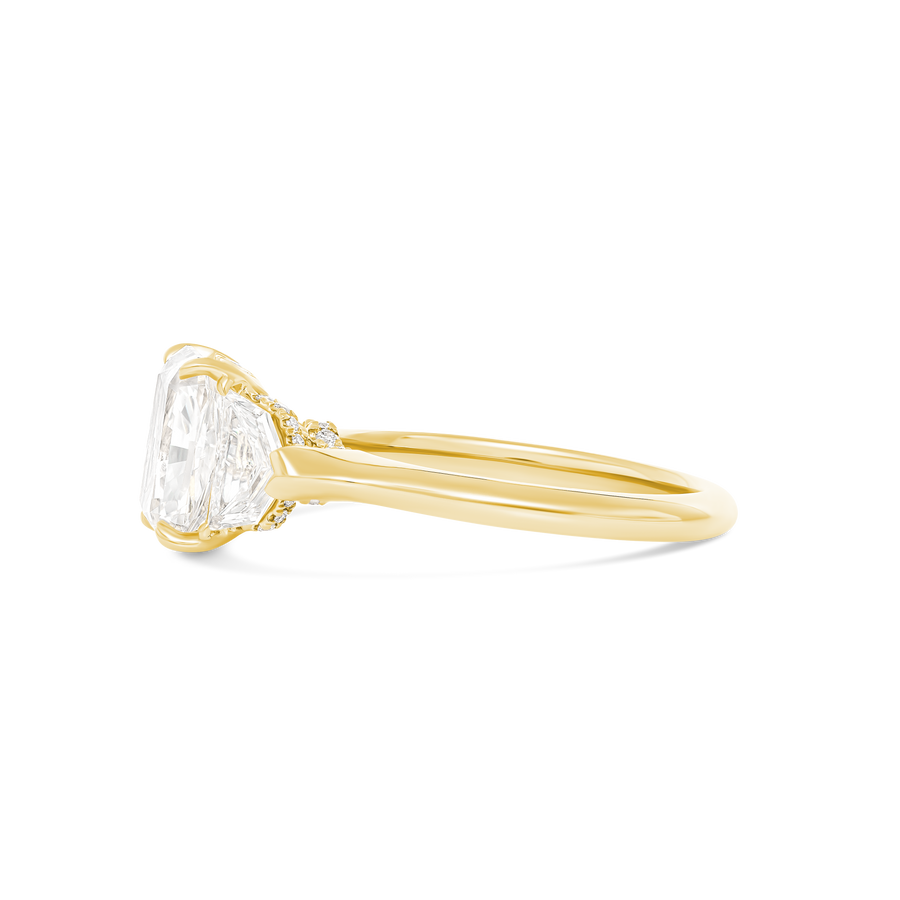 Classic Marcella Radiant and Cadillac Natural Diamond Engagement Ring | 18k Yellow Gold