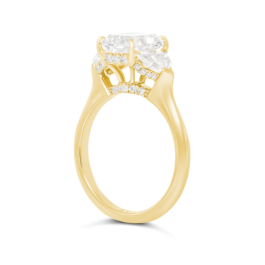 Classic Marcella Radiant and Cadillac Natural Diamond Engagement Ring | 18k Yellow Gold