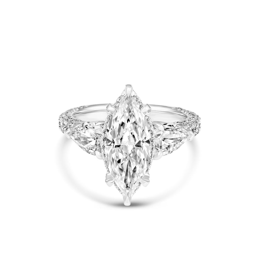 Hot Rocks® Amalia Marquise and Pear Cut Diamond Engagement Ring | Platinum