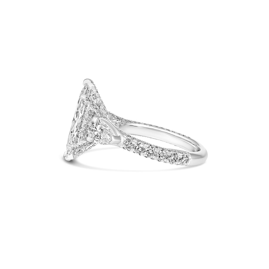 Hot Rocks® Amalia Marquise and Pear Cut Diamond Engagement Ring | Platinum