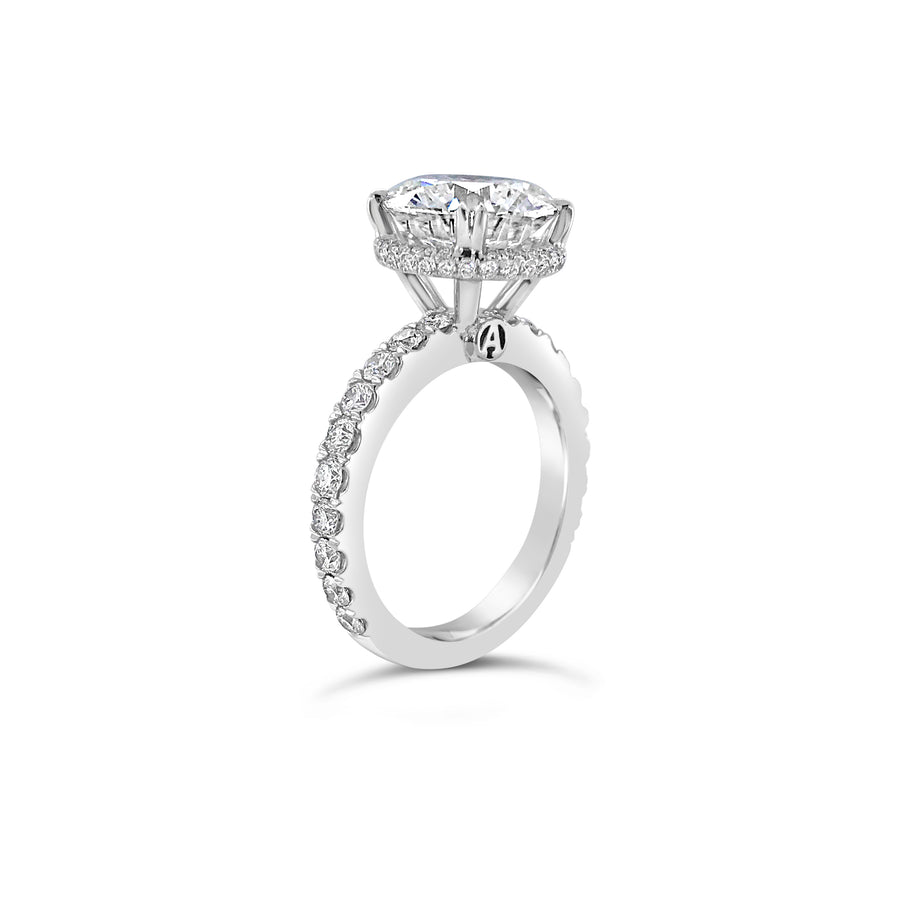 Hot Rocks® Collection Engagement Round Brilliant Cut Diamond 4 Claw Ring | White Gold