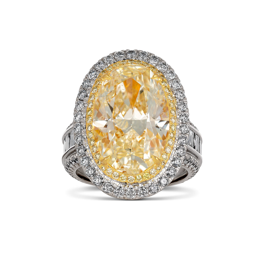 Hello Yellow® Oval Cut Diamond Halo Ring