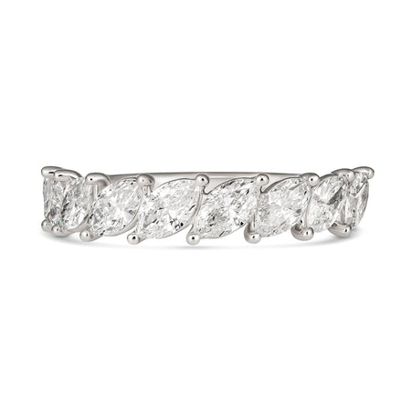 Wedding Vivid Marquise Cut Diamond Eternity Band | White Gold