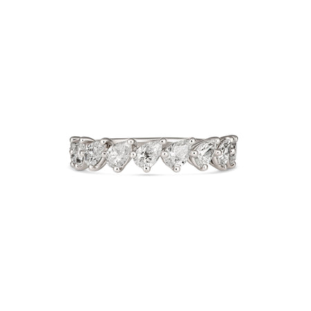 Wedding Vivid Pear Cut Diamond Eternity Band | White Gold