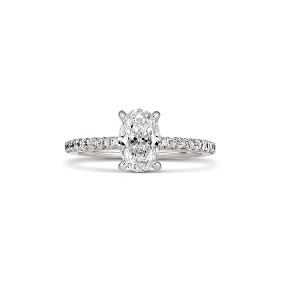 Classic Crawford Oval Cut Diamond Engagement Ring | Platinum