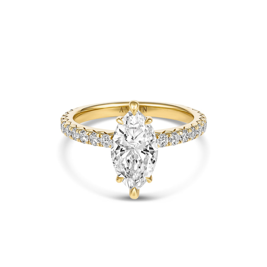 Classic Crawford Marquise Cut Diamond Engagement Ring | 18K Yellow Gold