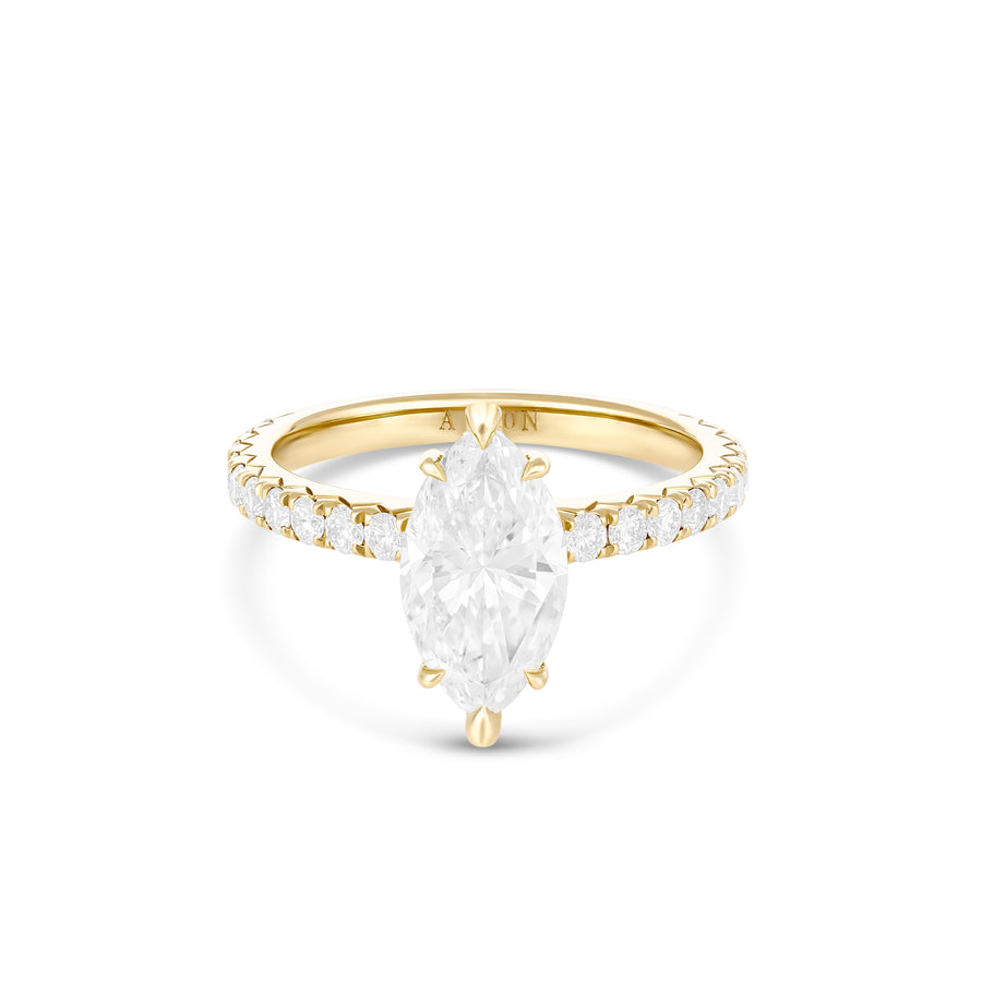 Classic Marquise Cut Diamond Engagement Ring | Yellow Gold