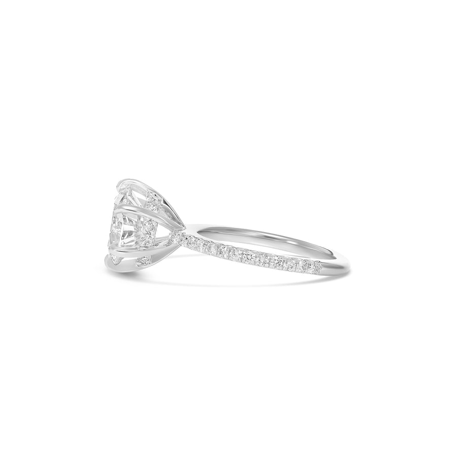 Hot Rocks® Collection Engagement Round Brilliant Cut Diamond Ring with Diamond Band | Platinum