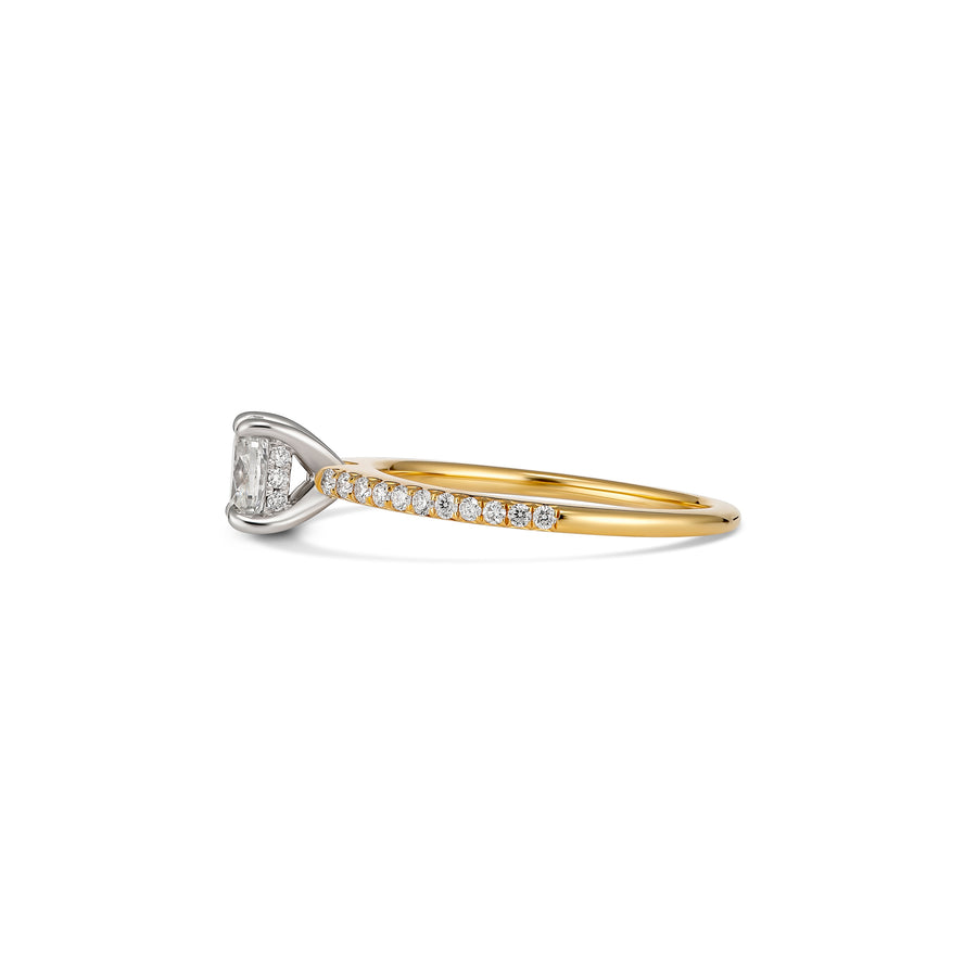 Classic Oval Cut Hidden Halo Engagement Ring | Yellow Gold