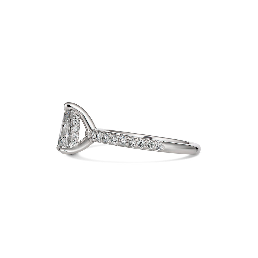 Classic Engagement Pear Cut Diamond Ring | Platinum
