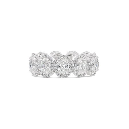 Riviera | Oval Shaped Diamond Halo Eternity Ring