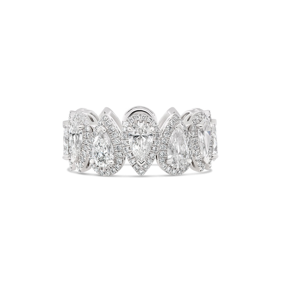 Riviera | Pear Shaped Diamond Halo Eternity Ring