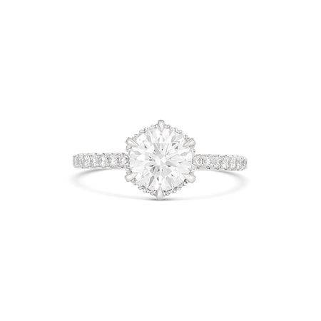 Classic Victoria Round Brilliant Cut Diamond Engagement Ring | Platinum