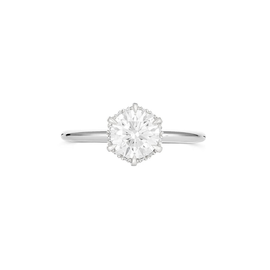 Classic Victoria Round Brilliant Cut Diamond Engagement Ring | Platinum