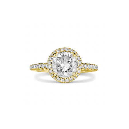 Classic Minelli Round Brilliant Cut Diamond Engagement Ring | 18K Yellow Gold